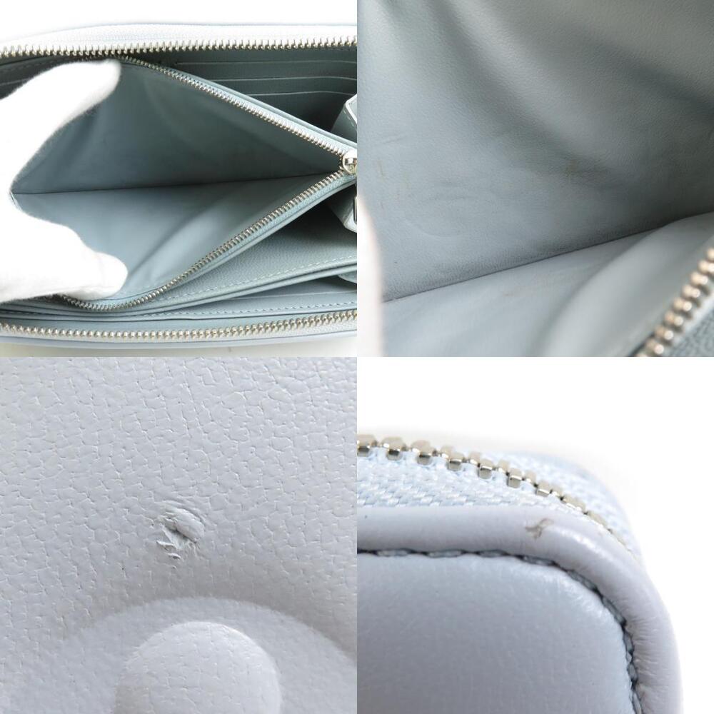 Louis Vuitton Round Zipper Long Wallet Monogram Embossed Zippy Lambskin Blue - Picture 4 of 5
